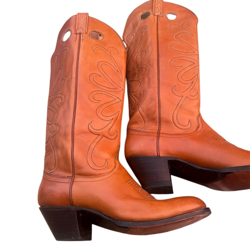 VTG Womens PREMIUM LEATHER DAN POST HANDCRAFTED DURABLE Western Cowboy Boots SZ8 - Picture 2 of 12